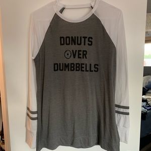 Donuts Over Dumbbells Long Sleeve Open Back